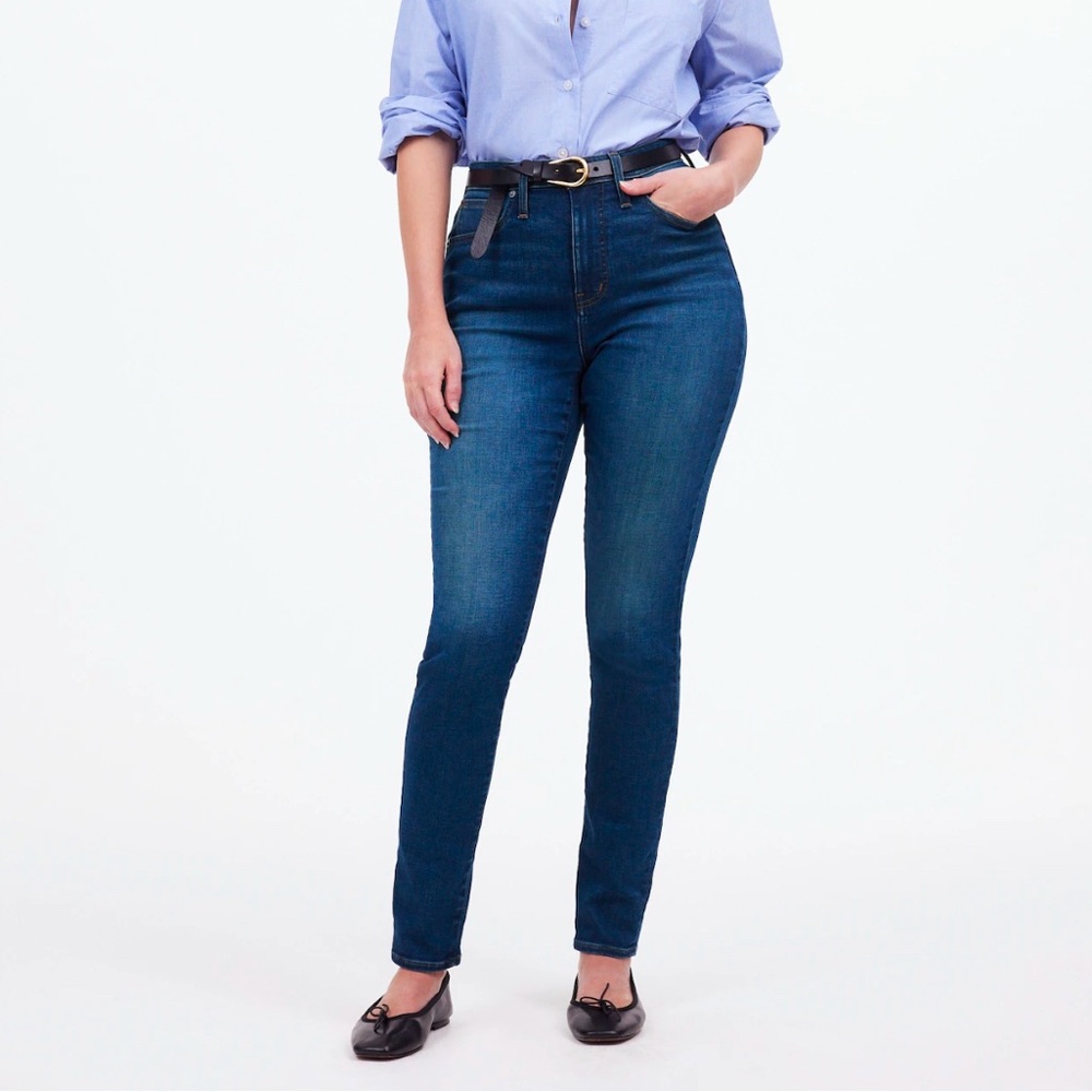curvy high rise skinny Madewell jeans